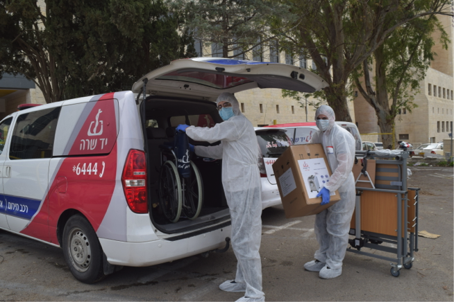 Yad Sarah volunteers Delivering Medical Equipment During Covid-19